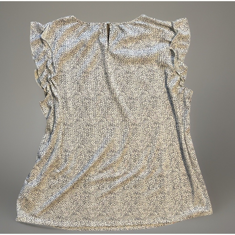 Adrianna Papell Woman's Pleated Black And White Blouse -large - Picture 3 of 5